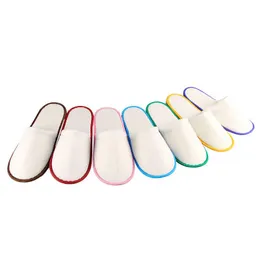 Disposable Slippers Fleece Hotel Slipper Anti-slip Home Guest Shoes Thicken Travel White Bath Supplies Soft Delicate Slippers RRE15247