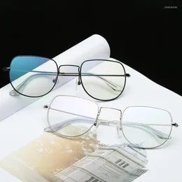 Montature per occhiali da sole uomini e donne decorano gli occhiali con lenti trasparenti lenti rotonde cerchio unisex in lega nerd falso