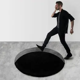 カーペットリビングルームのためのクリエイティブ3Dデザインブラックホール