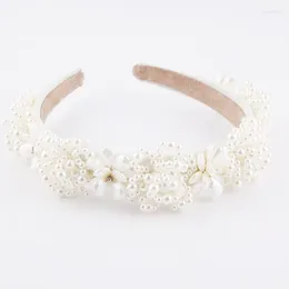 Kopfschmuck Weiße Perlen Blumen Braut Haarschmuck Tocado Novia Vintage Damen Stirnband Bandeau De Mariage