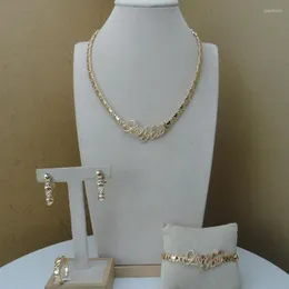 Brincos de colar Set Yuminglai I Love You Design Xox Jewelry Fashion African for Women FHK10022