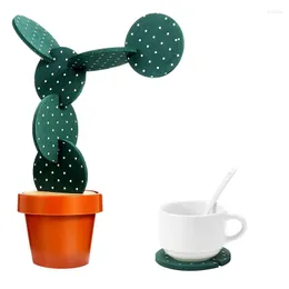 Maty stołowe 6 sztuk Eva Cup Kubki DIY Cactus Non-Slip Izolacja posiadacza ochrony środowiska do dekoracji domowej