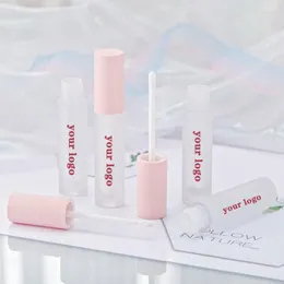 립글로스 도매 분홍색 립글로스 튜브 개인 라벨링 빈 프로스트 컨테이너 커스텀 로고 벌크 립스틱 포장