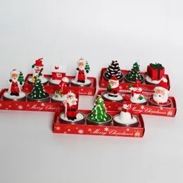 Jultealight ljus handgjorda jultomten snögubbe tall kottar skor gåvor xmas hem dekoration ljus
