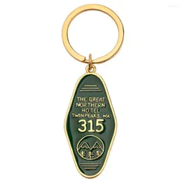 Keychains Twin Peaks Keychain Movie Jewelry The Great Northern EL 315 Prismatiska akrylnyckelkedjedangent present för TV -show -fan