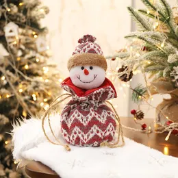 Sacchetto regalo per decorazioni natalizie Vecchio fiocco di neve lavorato a maglia Apple Candy Peace Fruit Packaging Piccoli regali