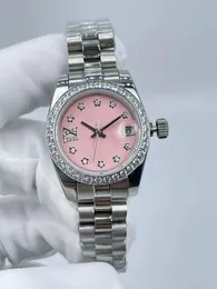 Zegarki damskie Automatyczne zegarek mechaniczny Pełny 904L Sapphire Crystal Life Wodoodporne luksusowe zegarek AAA RELOJ Luksusowe zegarki na rękę Różowe Diamentowe zegarki