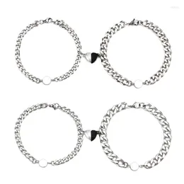 Ссылка браслетов U90E 2PCS / SET Heart Magnet привлекает браслет для пары Love Charm Jewelry