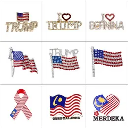 Arts and Crafts 2024 Bling Diamond Trump Brosche American Patriotic Republican Campaign Pin Gedenk-Gedenkabzeichen 2 Stile b1020