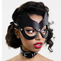 Artículos de belleza sexyy juguete máscara de cuero chica Cosplay mascarada Halloween carnaval fiesta erótica s Bdsm Bondage juegos fetiche