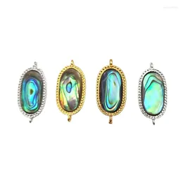 Pendant Necklaces 3pcs Natural Oval Abalone Shell Paua Fancy Silver Gold Plated For Women Fashion Jewelry Necklace Bangle Making