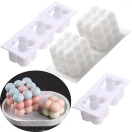 Ferramentas de artesanato 3D bolha vela molde de silicone molde de cera de soja feito à mão diy antiaderente cubo sabão suprimentos para decoração de casa