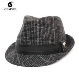 Gorro/crânio tampas outono inverno chapé de jazz retro homens sentidos fedoras bon by masculino de crimpagem sólida trilby panamá chapéu preto chapé tacão t2221013