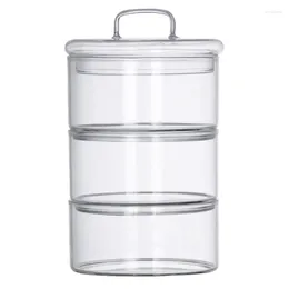 Garrafas de armazenamento 1 conjunto de tigela de tigela Multi-camada de camada empilhável Recipientes Freezer Preservation Transparent Fruit Jar para geladeira