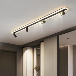Luces de techo Lámpara de riel Led moderna Armarios de dormitorio Tira de cocina Foco Sala de estar Fondo Iluminación de pasillo