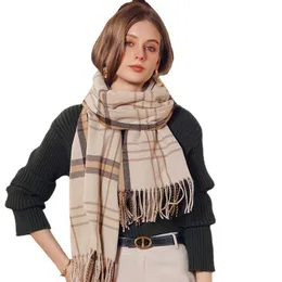 Шарфы 2022 Wholale Fashion Ladi теплый кисточка пашмина Scarv Shawls Custom Winter Women Stripe Plaid Scarf Scarf