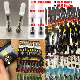 OEM -доступные премиум -экстракты Glo Vape Cartridges Пакеты распылители голограмма Упаковка пустые масля