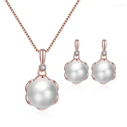 Naszyjnik Zestaw 2022 Bride Wedding Biżuteria Moda Geometryczna Pearl Pendant Chokers Drop for Women Jewelrry