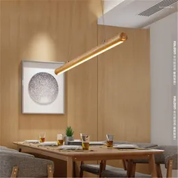 Lâmpadas pendentes criativas Simplesmente Wooden Stick Studio Nórdico Sala de jantar Luzes LED LUZES DE PERSONALIDADE DECRO FXITURAS DE LUZ