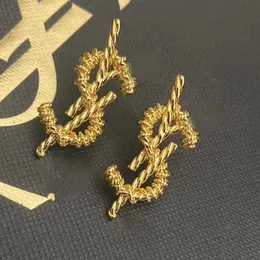 Mode Frauen 18K vergoldet Designer Ohrstecker Ohrringe Markendesigner Metall Geometrie Doppelbuchstaben Kristall Strass Ohrring Hochzeit Party Schmuck