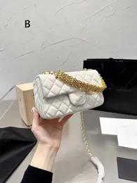 Designer custom crossbody bag luxury brand handbag channel Women's Shoulder bag leather gold chain black and white pink cattle clip sheepskin