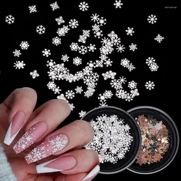 Dekoracje gwoździe sztuki złota dekoracja płatków śniegu mieszane 90pcs manicure manicure świąteczne cekiny płatności płatności 3D biżuteria akcesoria biżuterii