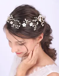 Headpieces Silver Rose Gold Crystal Pearls Flower Princess Crown Wedding Bride pannband Vackra eleganta damprydnader