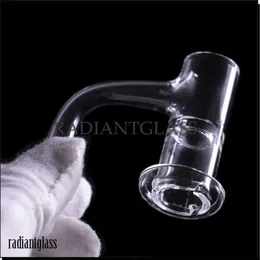 Rökning Full Weld Handmade Quartz Banger 45/90 grader Kvinnliga Male Bangers Beveled Air Intake 10mm 14mm 18mm Quartz 100st Partiage