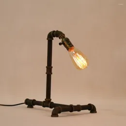 Tischlampen Vintage Dimmer Lampe Rohr Schreibtisch Licht Eisensockel Studie Home Bar Dekor Neuheit Nachtbeleuchtung E27 Edison Glühbirne