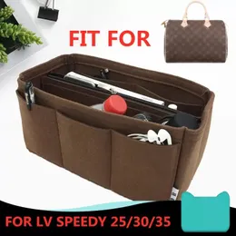 Tasche für Speedy, gefüttert, Boston-Filzstoff, Einsatztasche, Organizer, Make-up-Handtasche, mehrschichtige Kosmetiktaschen