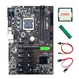 Motherboards B250 BTC Mining Machine Motherboard LGA115112 16X Graph Card With DDR4 4GB 2666MHZ RAM SATA Cable Switch G3900 CPU