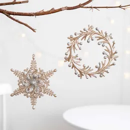 Dekorativt glitterpulver liten jul snöflinga ängelhänge julprydnader