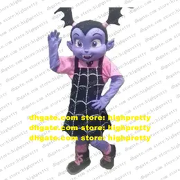 ADS Vampire Girl Mascot Costume Purple Draculaura Rebellious Vampirina Adult Cartoon Character Sports Party Athletics ZX2616