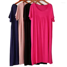 Women's Sleepwear Loose Women Short Sleeve Nighty Sleep Shirt Plus SIze 2XL-7XL Cotton Nightgown Soft Oversize Lingerie Home Robe Gown