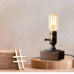 Lampy stołowe lampa drewno romantyczne nowoczesne ściemniabowane biurko do czytania biura