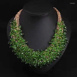 Cara de colar grande colar de colar de colar feminino de cristal de vidro redonda redonda boho étnico big bib maxi jóias