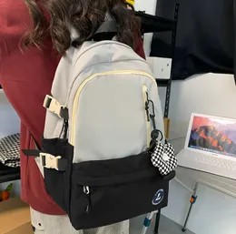 Ryggsäck Student Oxford Två lapptäcke andningsbar vattentät sport crossbody väska