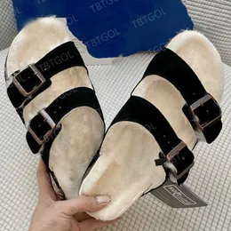Australien designer sn￶ vinter tofflor ull boston birkin tofflor drar kork sandales mocka glider p￤ls ull plysch varma tofflor komfortskor med l￥da nr420