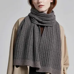 Scarves AOPU 100% pure wool scarf women autumn winter new high-grade stripe thick warm knit bib knitted scarv