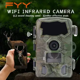 H888 WIFI 32MP 4K Hunting Trail Camera Infravery Night Vision Motion Motion ativado Rastreamento ao ar livre Trigger para escotismo da vida selvagem