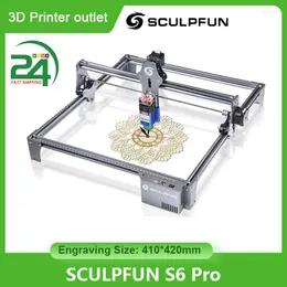 Skrivare Sculpfun S6 Pro 60W CNC Laser Engraver 410x420mm CO2 Effekt LD FAC Spot Compression Engraving Cutting Fixed-Focus