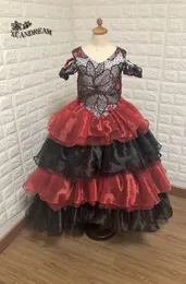 Kız elbiseler küçük çocuk cemaati vestido flores ruffly katmanlar kızlar için etek pageant t çiçek elbisesi 2022 xd-74