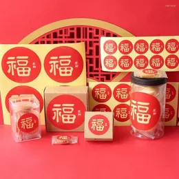 Festival di confezioni regalo per buste rosse, scatole fai da te, etichette adesive con sigillo di caratteri Fu, etichette autoadesive, adesivi annuali