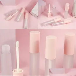 Verpackungsflaschen Circar Frosted Lipgloss Tube Kunststoff Stam Leerer klarer Lipgloss Lippenstift Lipglaze Container Wimpern Eyeliner Drop De Dh0Ds