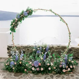 Dekoracja imprezowa kutego żelaza okrągły łuk Wedding Tło Flower Stand Outdoor Stage Decor Decor Circle Frame