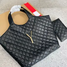 Lyxig tygväska för kvinnor Designers Nya handväskor Läder Rhombus Vintage Stor kapacitet Crossbody Shoulder Shopping Quiltad textur hinkväskor Originalkvalitet