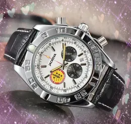 Moda mais quente Moda Assista Stopwatch 43mm Movimento de quartzo importado Sapphire cistica completa funcional genuíno cinto de couro elegante amantes relógios relógio
