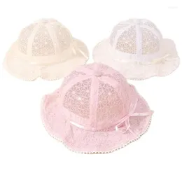 Şapkalar bahar yaz açık bebek şapka ince örgü kızlar balıkçı nefes alabilen prenses dantel güneş koruyucu toptan