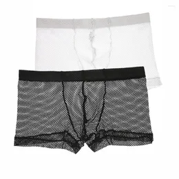 Underbyxor sexiga herrar underkläder boxare mesh se genom boxershorts manliga rena homme trosor simma stammar transparent underkläder