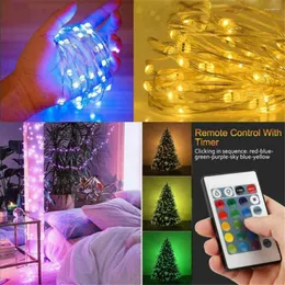Dizeler USB LED String Light 16 Renkli Renkli Yanıp Sönen RGB Dekoratif Peri Işıkları Noel Partisi Ev Dekorasyonu